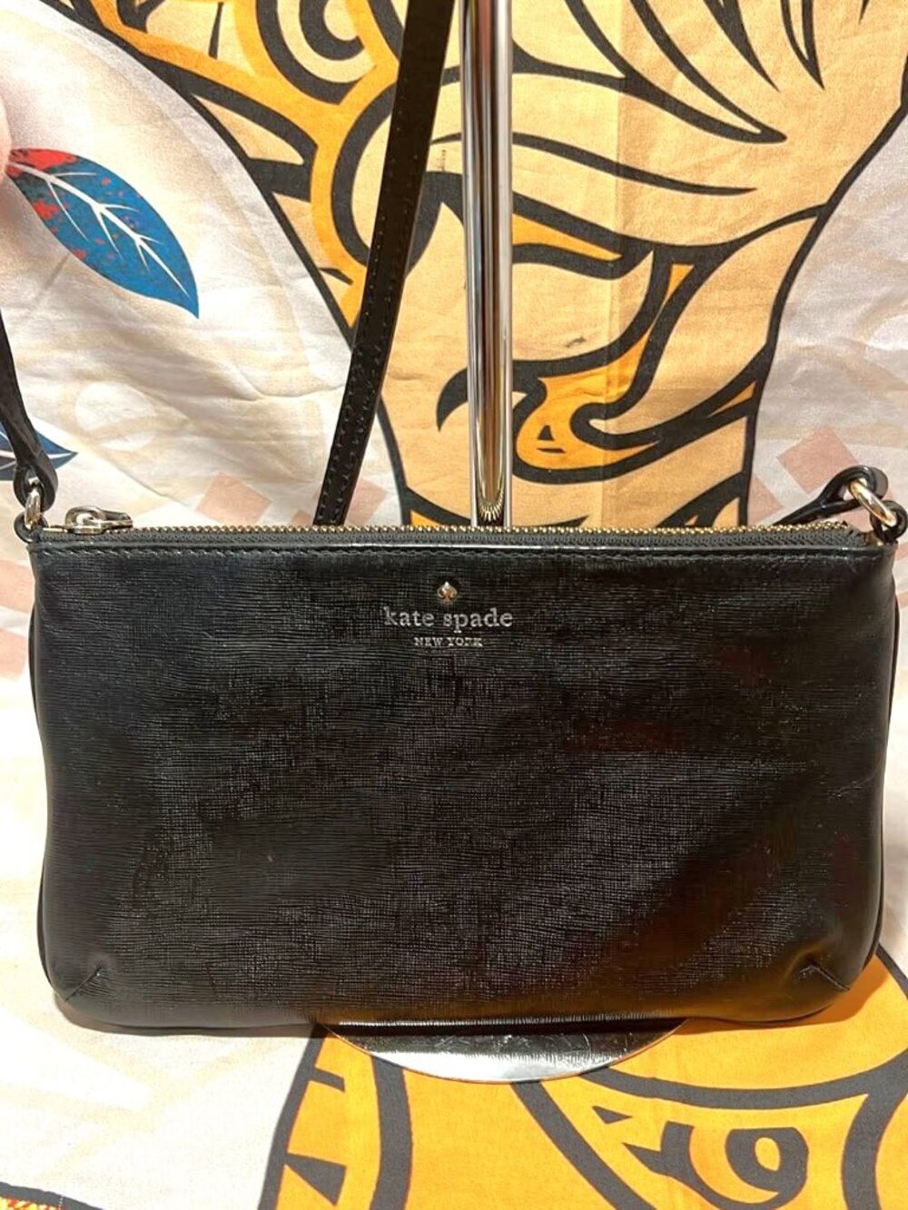 Kate Spade New York Black Saffiano Leather Tenley Slim Crossbody Bag